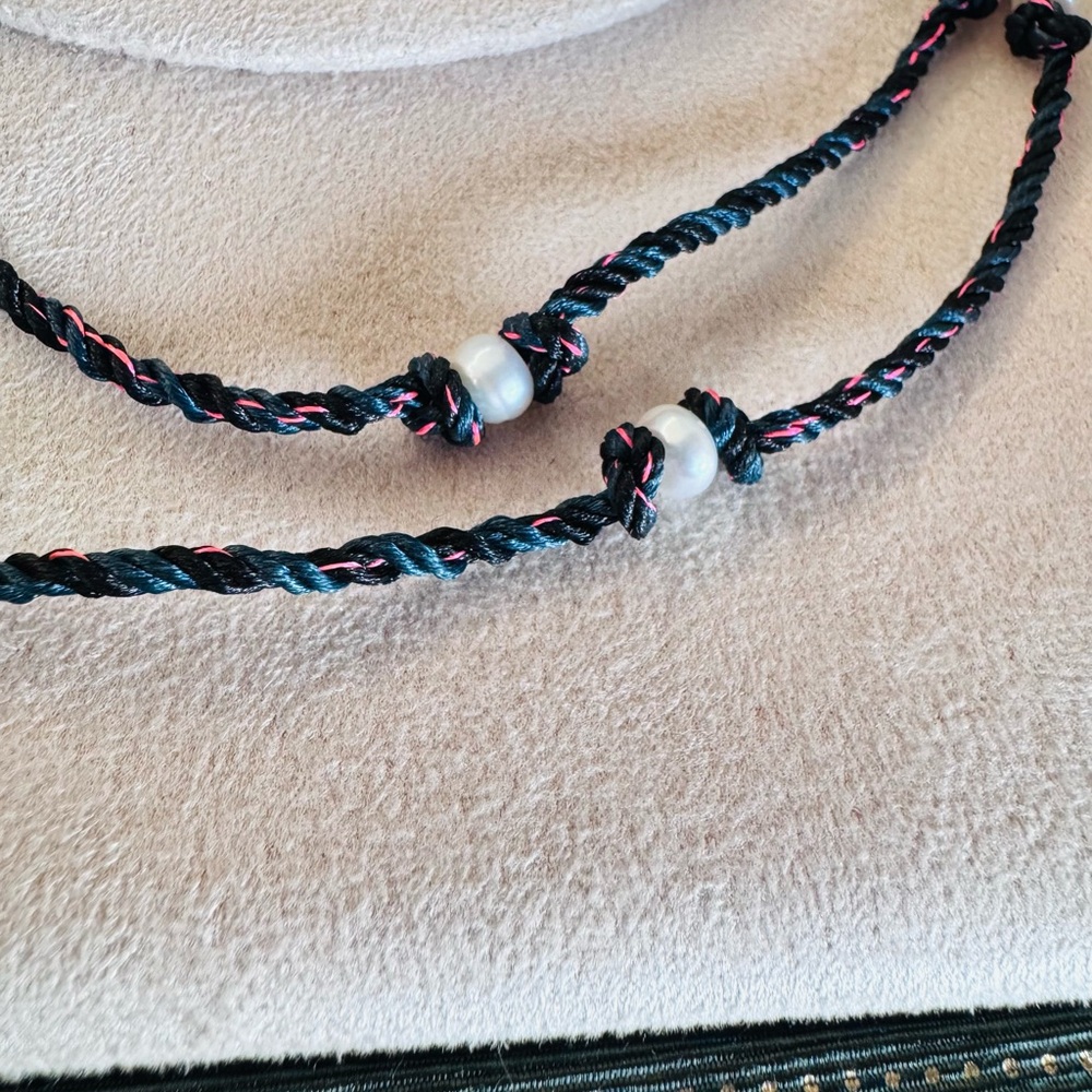 Marie Lichtenberg silk mauli Necklace with White Pearl Accents - Picture 5 of 8